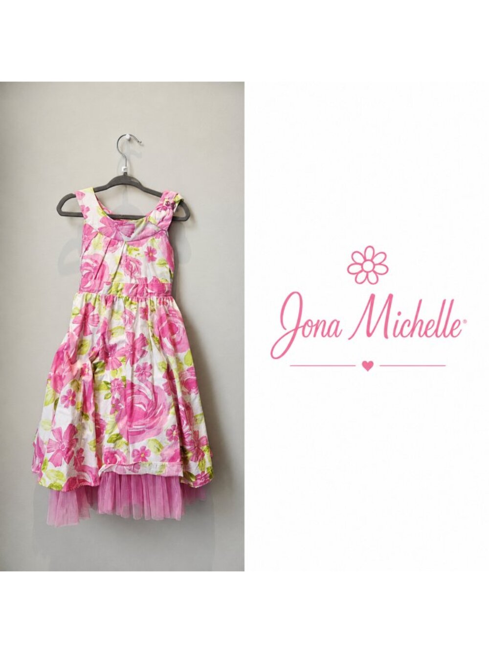 JONA MICHELLE Girls Floral Party Dress Size 4